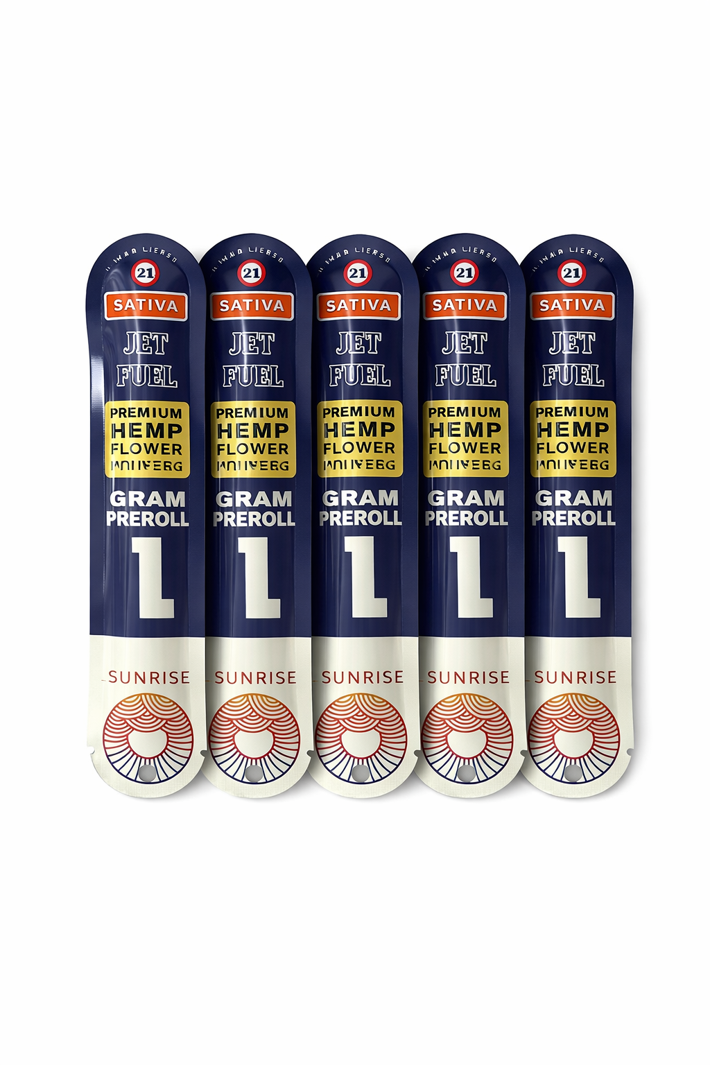 SUNRISE PREMIUM INDOOR HEMP FLOWER 1G PRE ROLLS 5 PACK