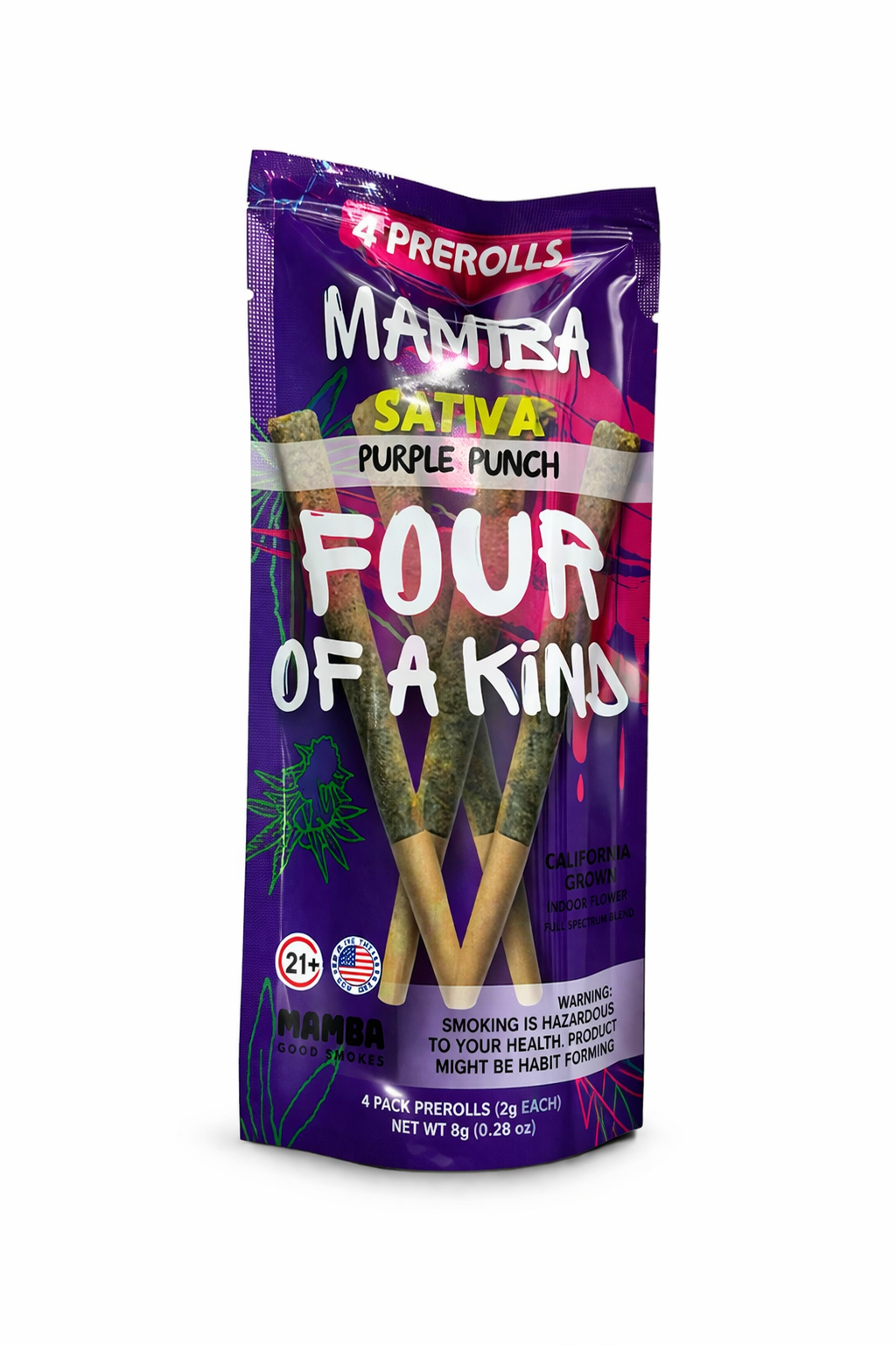 MAMBA FOUR OF A KIND 2G PREROLLS 4 PACK