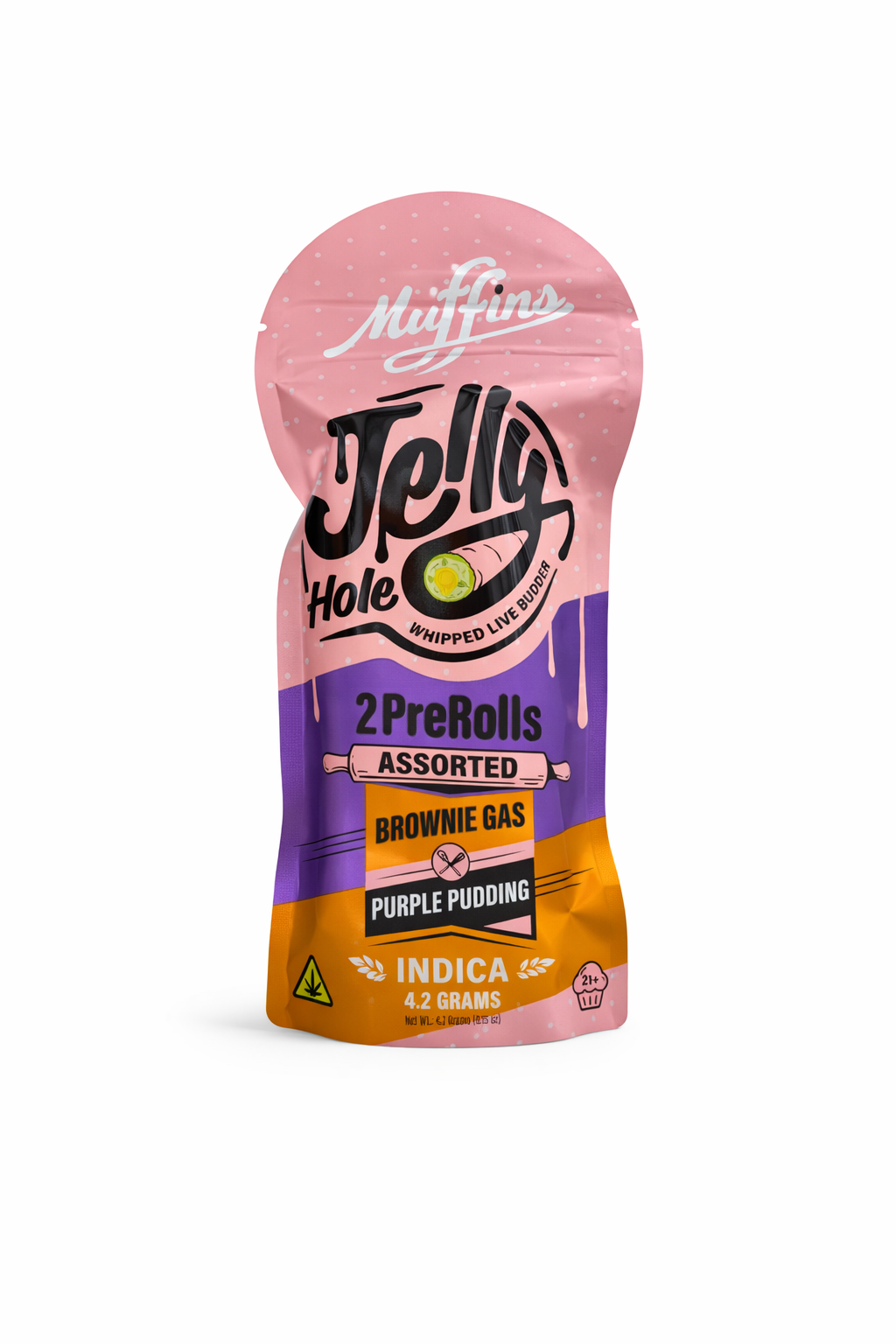 MUFFINS THCA JELLY HOLE 4.25GM PREROLLS 2 PACK