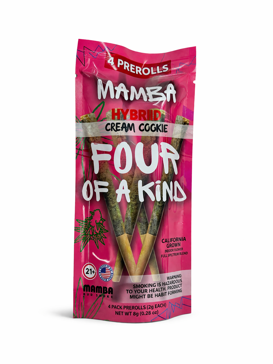 MAMBA FOUR OF A KIND 2G PREROLLS 4 PACK