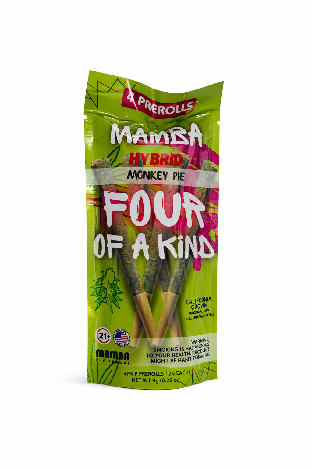 MAMBA FOUR OF A KIND 2G PREROLLS 4 PACK
