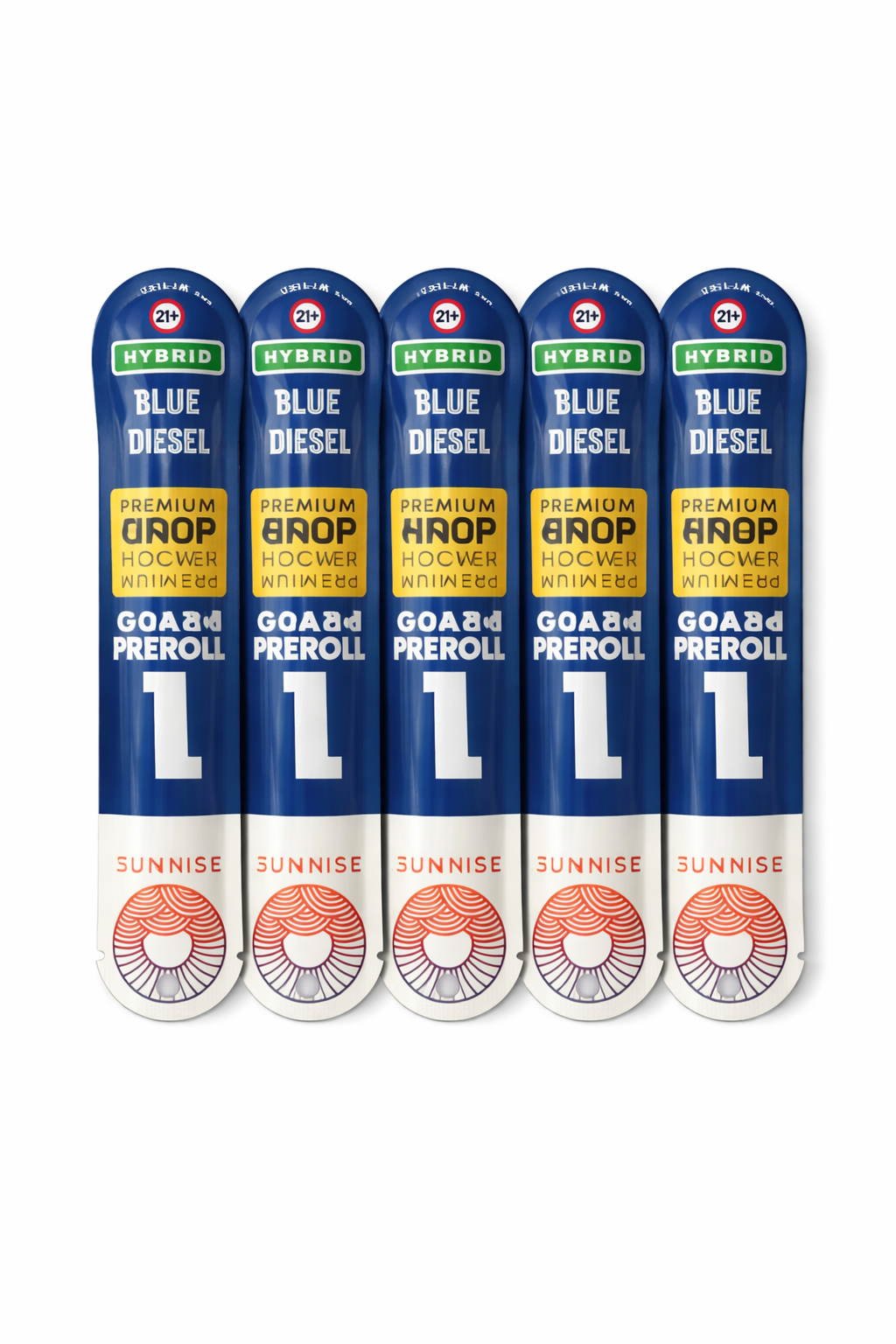 SUNRISE PREMIUM INDOOR HEMP FLOWER 1G PRE ROLLS 5 PACK