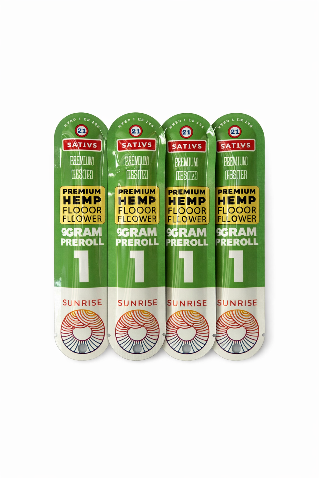 SUNRISE PREMIUM INDOOR HEMP FLOWER 1G PRE ROLLS 5 PACK