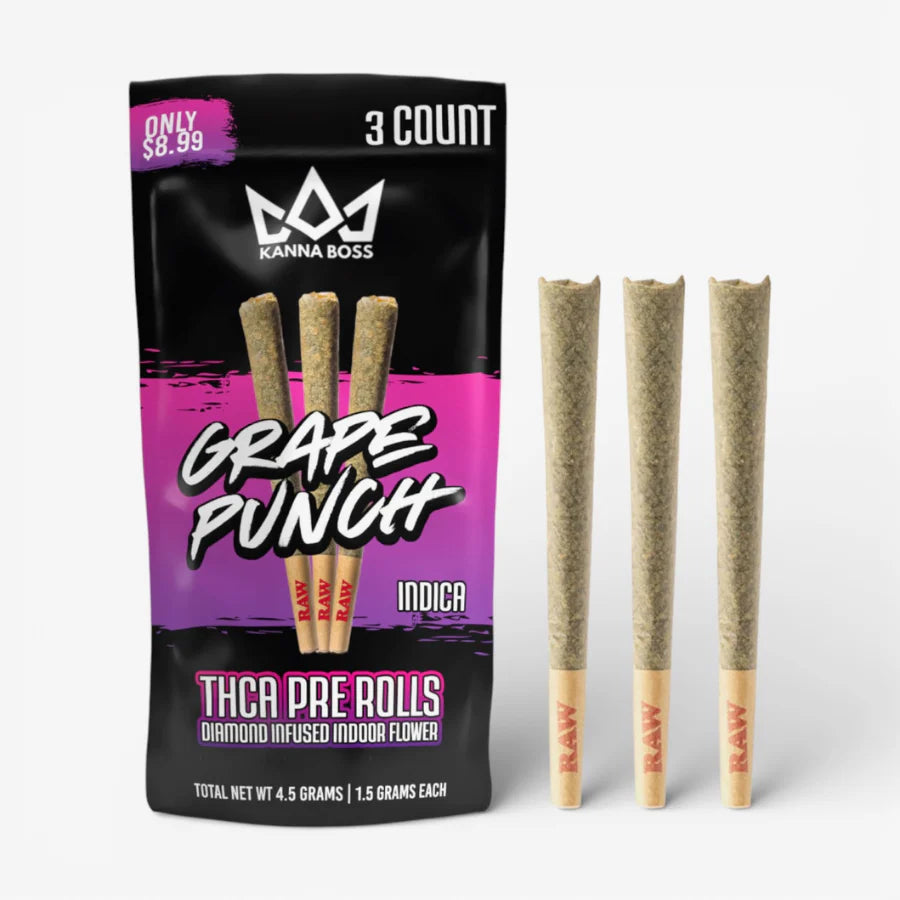 KANNA BOSS THCA PRE ROLLS 3 PACK