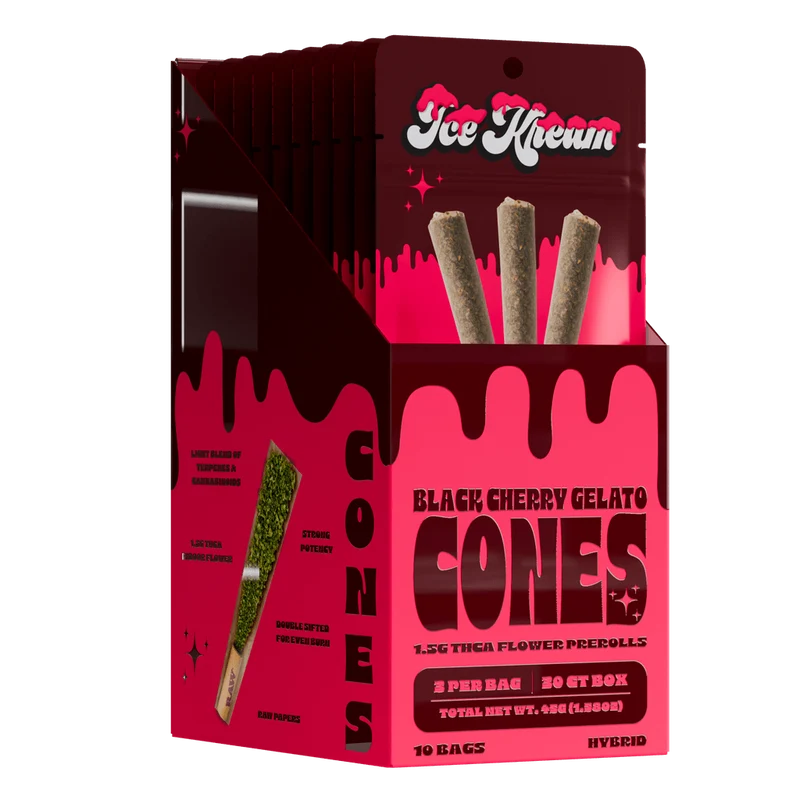 ICE KREAM 1.5G CONES THCA PRE ROLLS 3PK