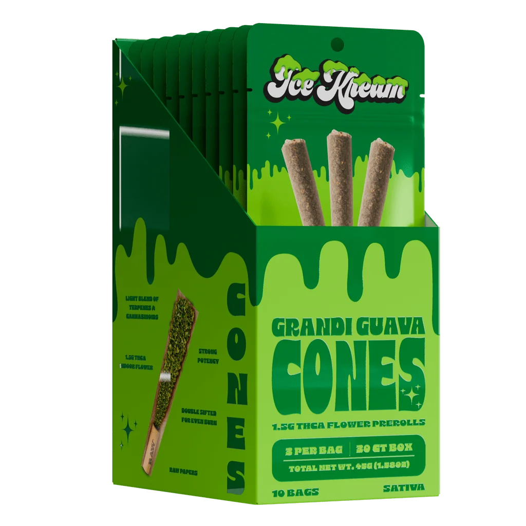 ICE KREAM 1.5G CONES THCA PRE ROLLS 3PK