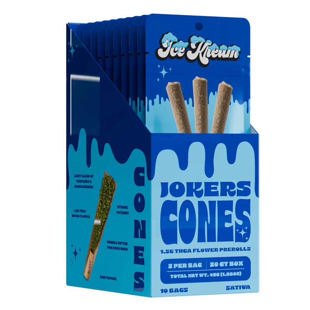 ICE KREAM 1.5G CONES THCA PRE ROLLS 3PK