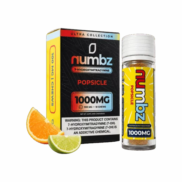 NUMBZ 7-OH KRATOM CHEWABLE TABLETS 1000MG – 10CT (100mg/tab)