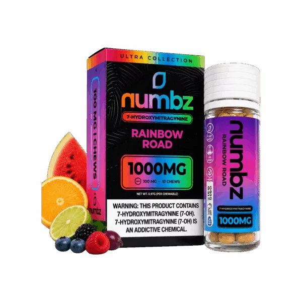 NUMBZ 7-OH KRATOM CHEWABLE TABLETS 1000MG – 10CT (100mg/tab)