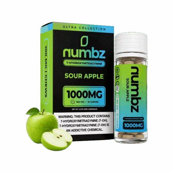NUMBZ 7-OH KRATOM CHEWABLE TABLETS 1000MG – 10CT (100mg/tab)