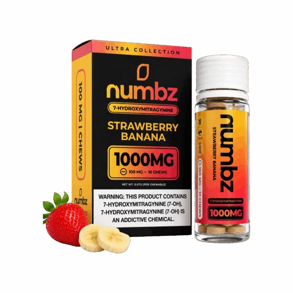 NUMBZ 7-OH KRATOM CHEWABLE TABLETS 1000MG – 10CT (100mg/tab)